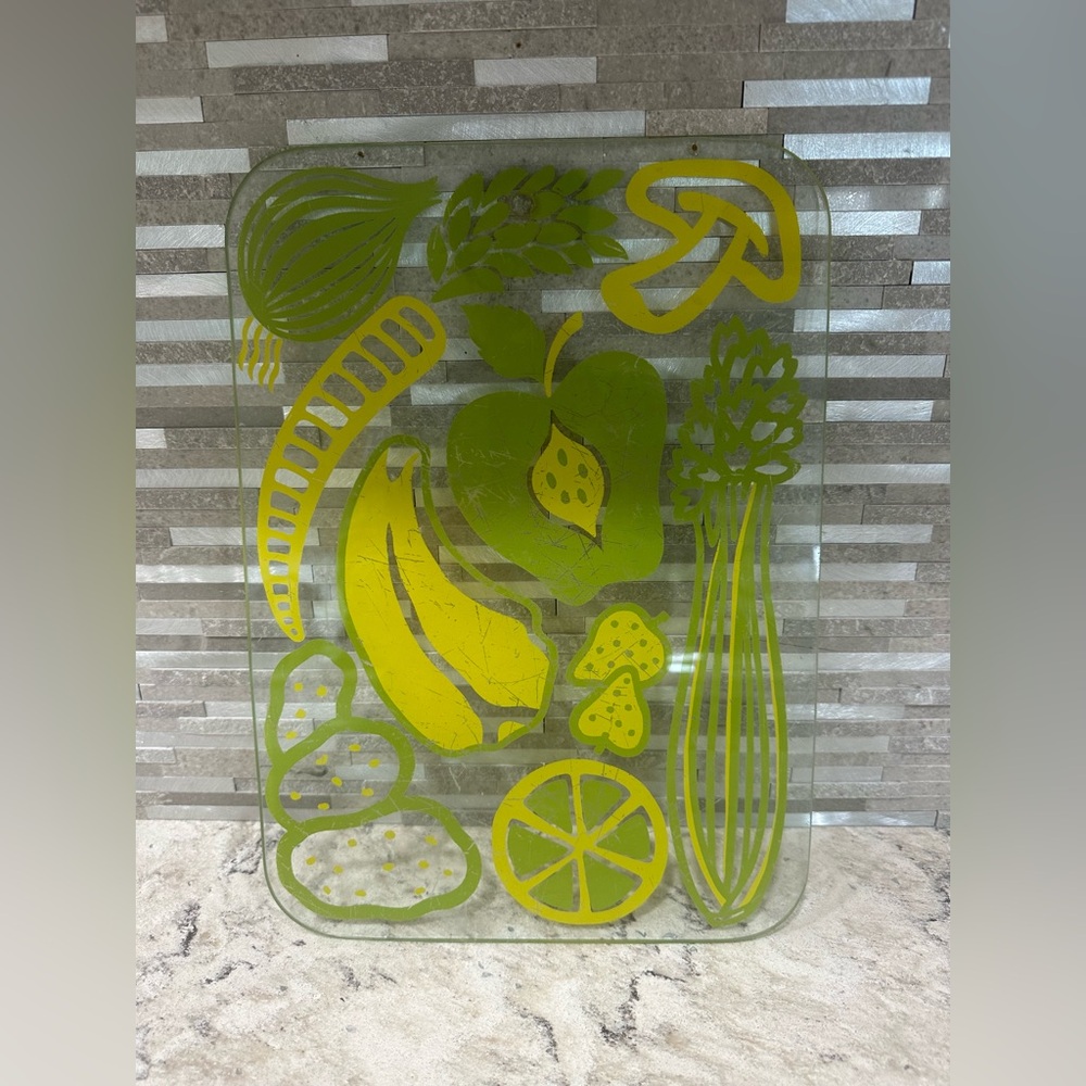 Vintage glass cutting board